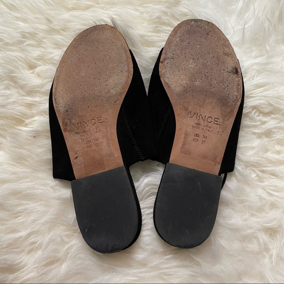 EUC Vince Damon Suede Ankle-Tie Slides - 7 - Picture 2 of 4